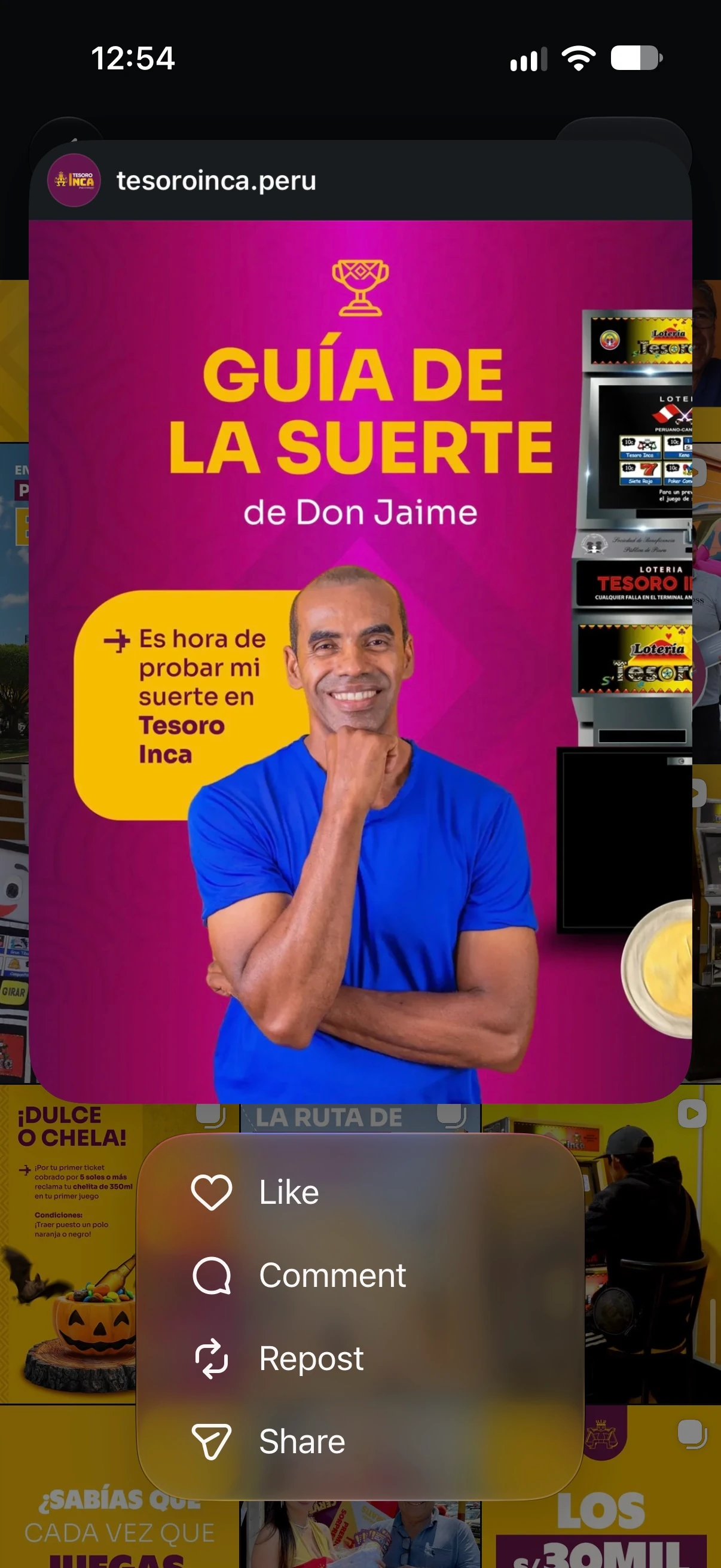 Publicación Guía de la suerte de Tesoro Inca