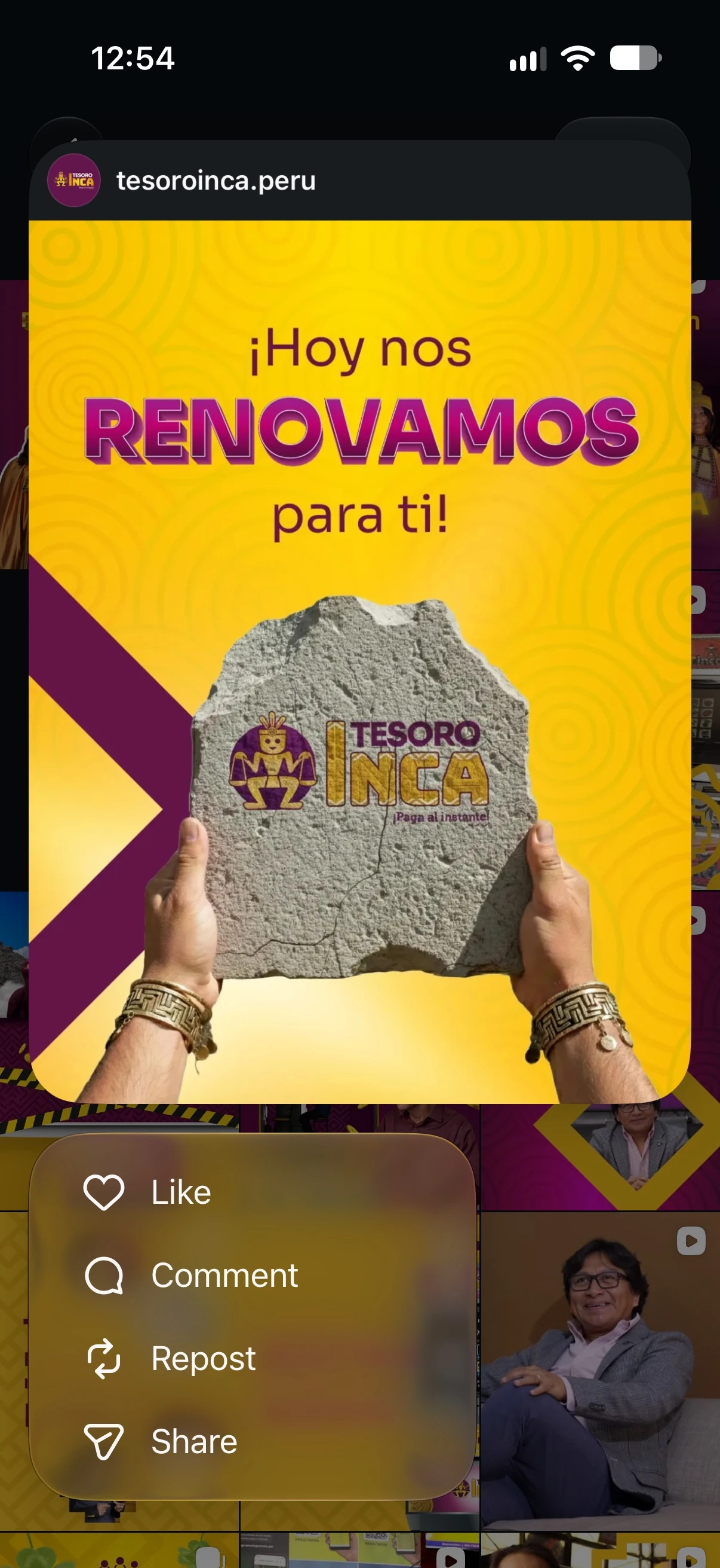 Publicación Hoy nos renovamos de Tesoro Inca